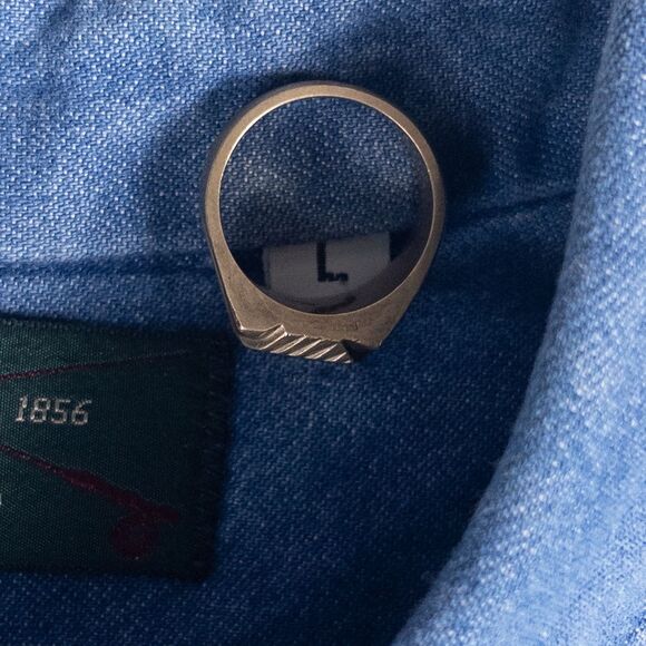 Vintage 90s Orvis Denim Shirt L Made USA Fly Fishing Embroidered Cotton Blue - Picture 9 of 9